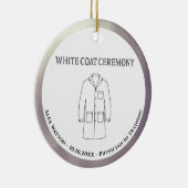 White Coat Ceremony Doctor Arts Monogrammed Keramisch Ornament (Rechts)