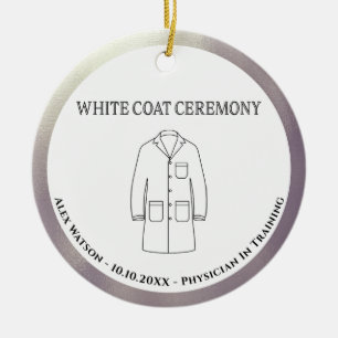 White Coat Ceremony Doctor Arts Monogrammed Keramisch Ornament