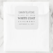 White Coat Ceremony Gefeliciteerd, klasse van 20XX Vierkante Sticker (Tas)