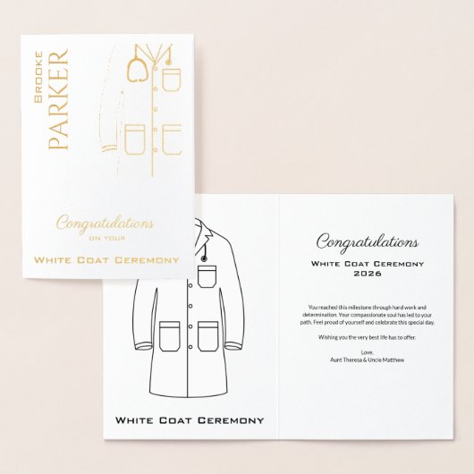 White Coat Ceremony Gefeliciteerd New Doctor Folie Kaarten (Display)