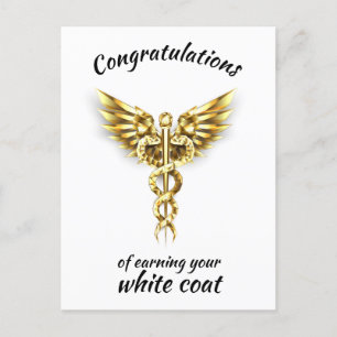 White Coat Ceremony Gold Medical Briefkaart