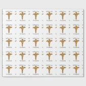 White Coat Ceremony Gold Medical, Custom Gift Cadeaupapier (Vlak)