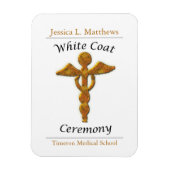 White Coat Ceremony Gold Medical, Custom Gift Magneet (Verticaal)