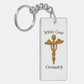 White Coat Ceremony Gold Medical, Custom Gift Sleutelhanger (Voorkant Links)
