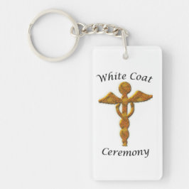 White Coat Ceremony Gold Medical, Custom Gift Sleutelhanger