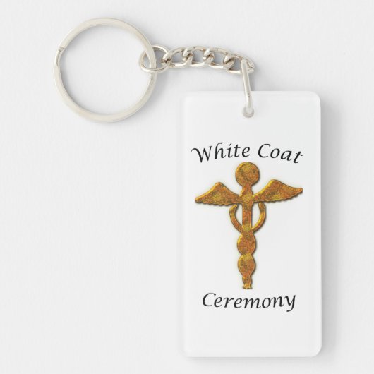 White Coat Ceremony Gold Medical, Custom Gift Sleutelhanger (Voorkant)