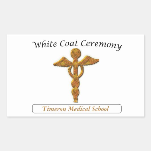 White Coat Ceremony Gold Medical, Custom Stickers (Voorkant)