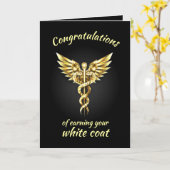 White Coat Ceremony Gold Medical Kaart (Gele Bloem)