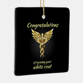 White Coat Ceremony Gold Medical Keramisch Ornament (Rechts)