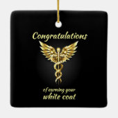White Coat Ceremony Gold Medical Keramisch Ornament (Achterkant)