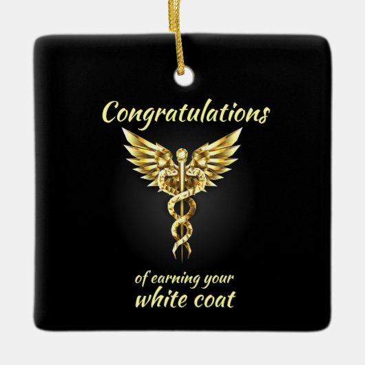 White Coat Ceremony Gold Medical Keramisch Ornament (Voorkant)