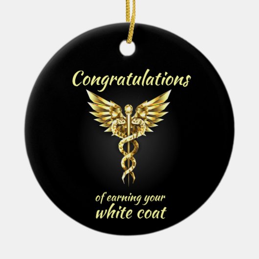 White Coat Ceremony Gold Medical Keramisch Ornament (Voorkant)