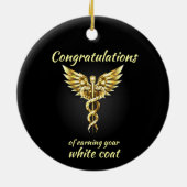 White Coat Ceremony Gold Medical Keramisch Ornament (Achterkant)