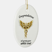White Coat Ceremony Gold Medical Keramisch Ornament (Rechts)