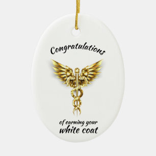 White Coat Ceremony Gold Medical Keramisch Ornament