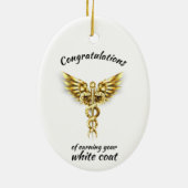 White Coat Ceremony Gold Medical Keramisch Ornament (Achterkant)