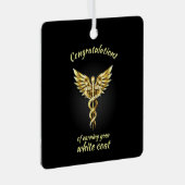 White Coat Ceremony Gold Medical Metalen Ornament (Voorkant Rechts)
