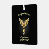 White Coat Ceremony Gold Medical Metalen Ornament (Voorkant links)