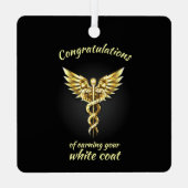 White Coat Ceremony Gold Medical Metalen Ornament (Achterkant)
