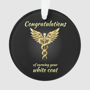 White Coat Ceremony Gold Medical Ornament