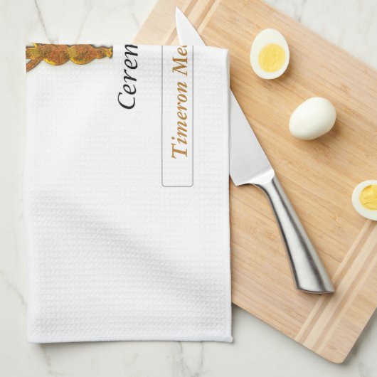 White Coat Ceremony Gold Medical, Pillow, Towel Theedoek (Quarter Fold)