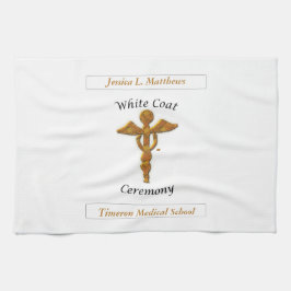 White Coat Ceremony Gold Medical, Pillow, Towel Theedoek