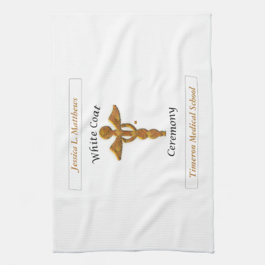 White Coat Ceremony Gold Medical, Pillow, Towel Theedoek (Verticaal)