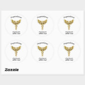 White Coat Ceremony Gold Medical Ronde Sticker (Vel)