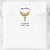 White Coat Ceremony Gold Medical Ronde Sticker (Tas)