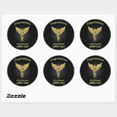 White Coat Ceremony Gold Medical Ronde Sticker (Vel)