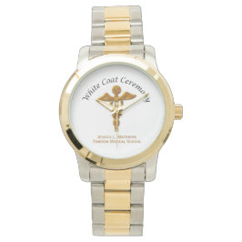 White Coat Ceremony Gold Medical, Round Gifts Horloge
