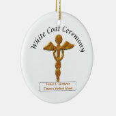 White Coat Ceremony Gold Medical, Round Gifts Keramisch Ornament (Rechts)