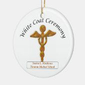 White Coat Ceremony Gold Medical, Round Gifts Keramisch Ornament (Links)