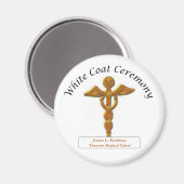 White Coat Ceremony Gold Medical, Round Gifts Magneet (Voorkant / Achterkant)