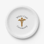 White Coat Ceremony Gold Medical, Round Gifts Papieren Bordje (Voorkant)