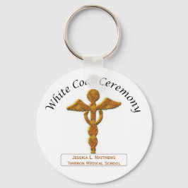 White Coat Ceremony Gold Medical, Round Gifts Sleutelhanger