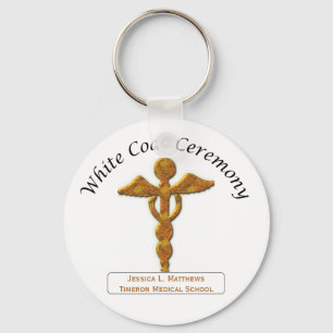 White Coat Ceremony Gold Medical, Round Gifts Sleutelhanger