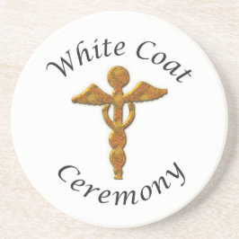 White Coat Ceremony Gold Medical, Round Gifts Zandsteen Onderzetter