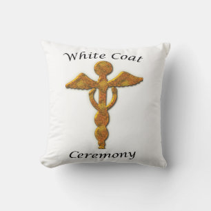White Coat Ceremony Gold Medical, Square Gift Item Kussen