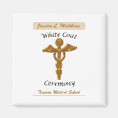 White Coat Ceremony Gold Medical, Square Gift Item Magneet (Voorkant)
