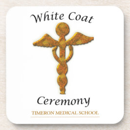 White Coat Ceremony Gold Medical, Square Gift Item Onderzetter