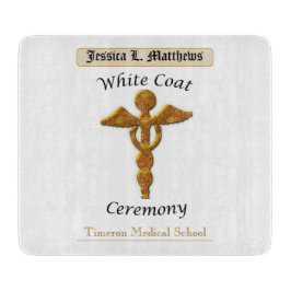 White Coat Ceremony Gold Medical, Square Gift Item Snijplank