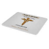 White Coat Ceremony Gold Medical, Square Gift Item Snijplank (Hoek)