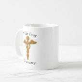 White Coat Ceremony Gold Medical Symbol Koffiemok (Voorkant links)