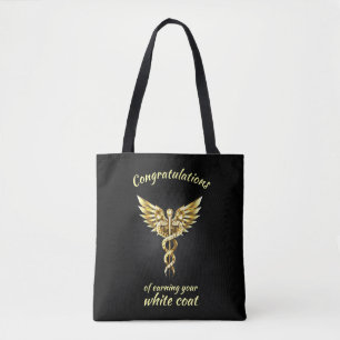White Coat Ceremony Gold Medical Tote Bag