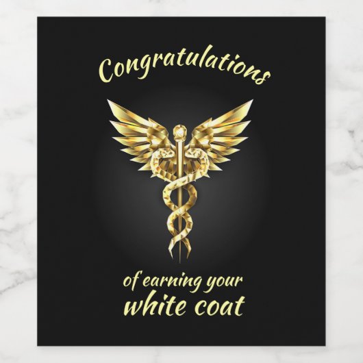 White Coat Ceremony Gold Medical Wijn Etiket (Enkel label)