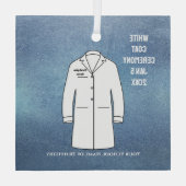 White Coat Ceremony Keepaardse Dentist Glass Ormen Glas Ornament (Achterkant)