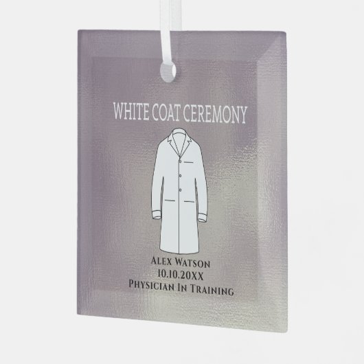 White Coat Ceremony Keepomwille Arts Doctor Glas Ornament (Voorkant links)