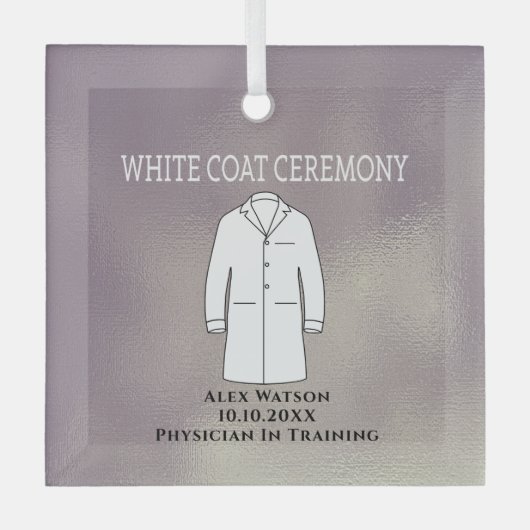 White Coat Ceremony Keepomwille Arts Doctor Glas Ornament (Voorkant)