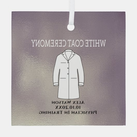White Coat Ceremony Keepomwille Arts Doctor Glas Ornament (Achterkant)